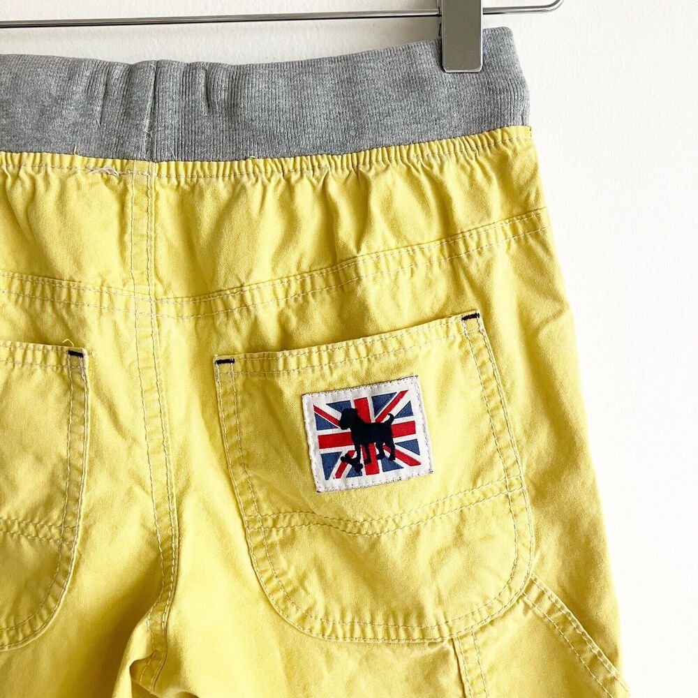 Mini Boden Boys Size 9 Pull On Carpenter Shorts Yellow Drawstring Pockets - Picture 5 of 6